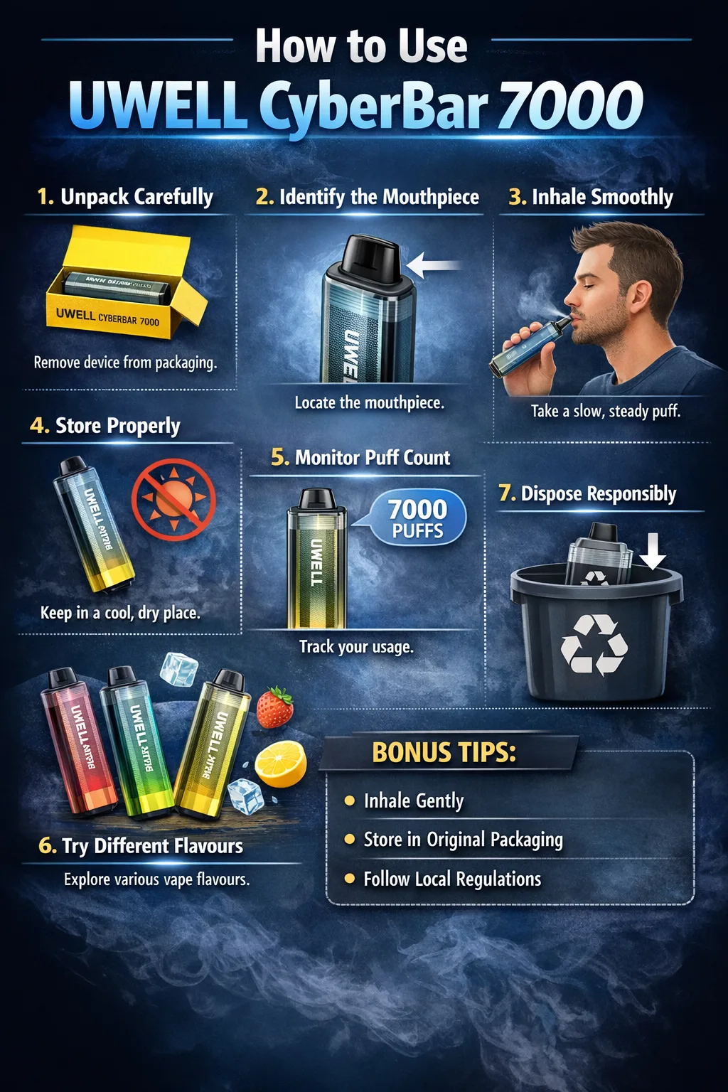 UWELL CyberBar 7000 product image - Local Vape Supply